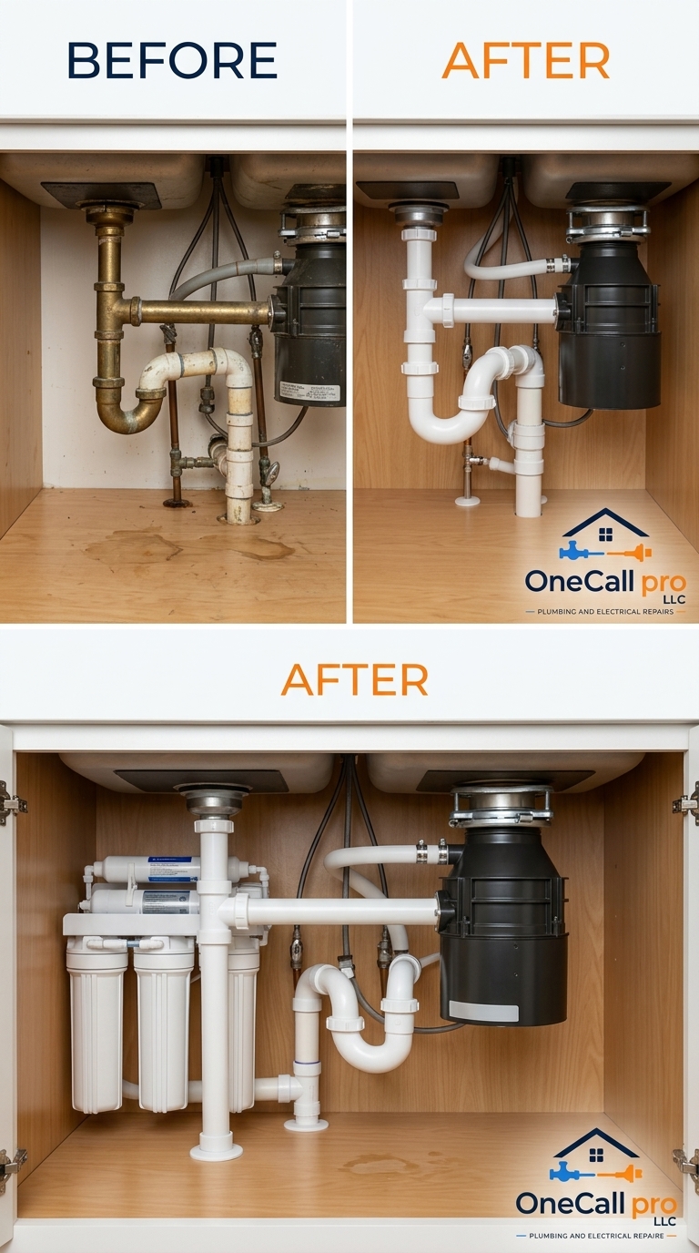 Under Sink Drain & Disposal Rebuild