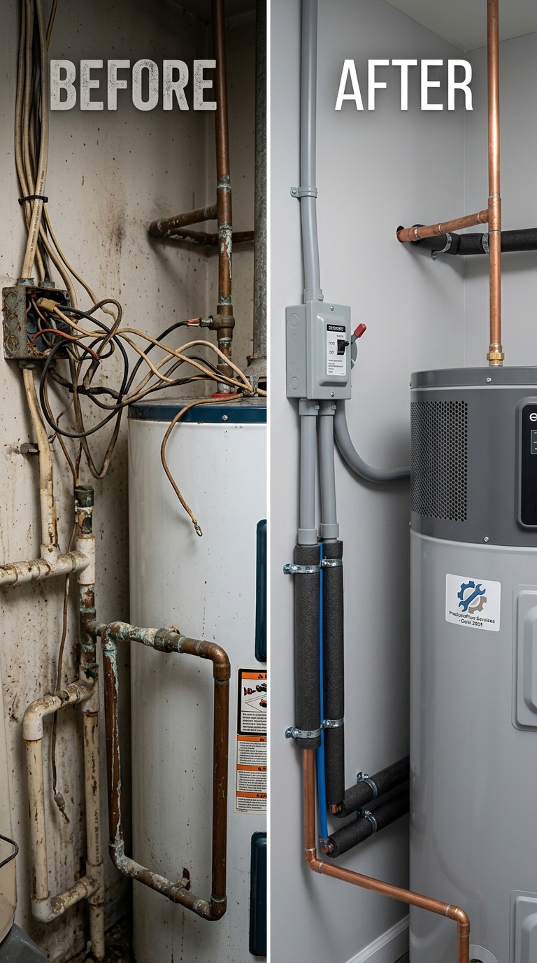 Heat Pump Water Heater & Repipe
